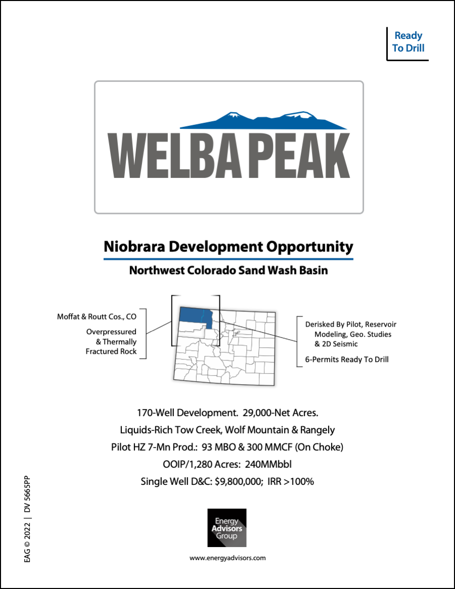 NIOBRARA DEVELOPMENT OPPORTUNITY - Energy Advisors Group NIOBRARA DEVELOPMENT OPPORTUNITY